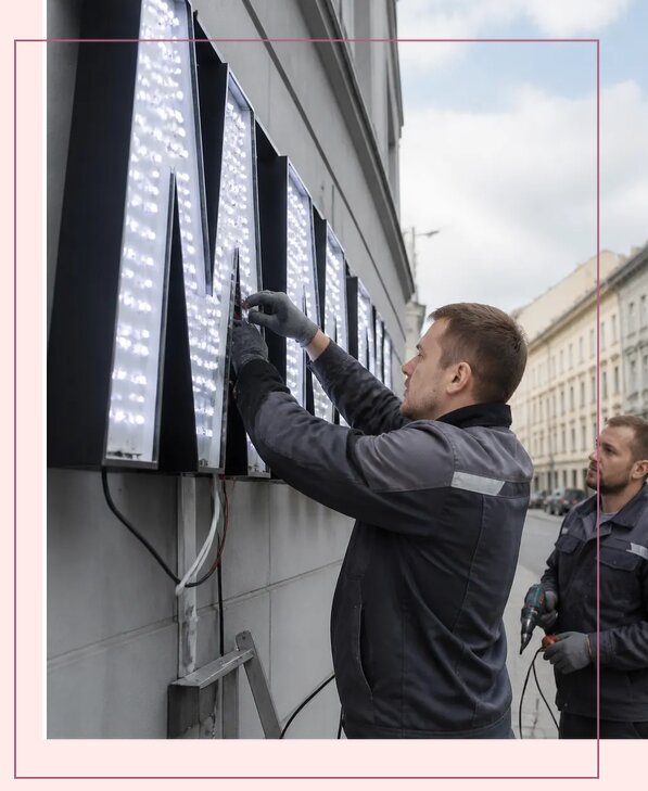 Изготовление и монтаж светодиодных LED вывесок в Братске