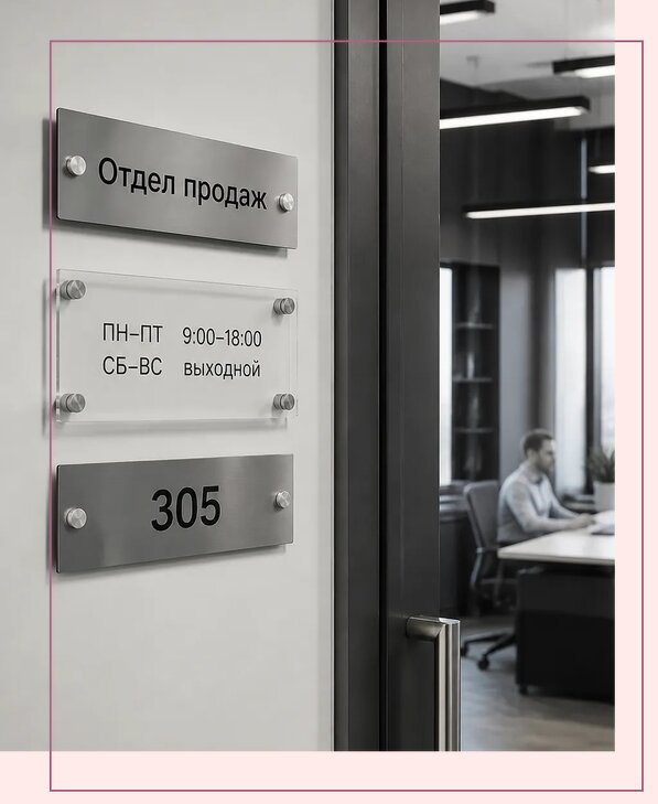 Офисные таблички на дверь в Братске по цене от 5000 р. | Аванза-Брт