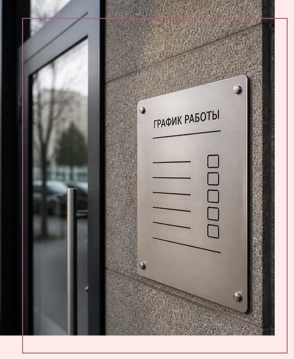 Табличка часы работы в Братске по цене от 2959 р. | Аванза-Брт